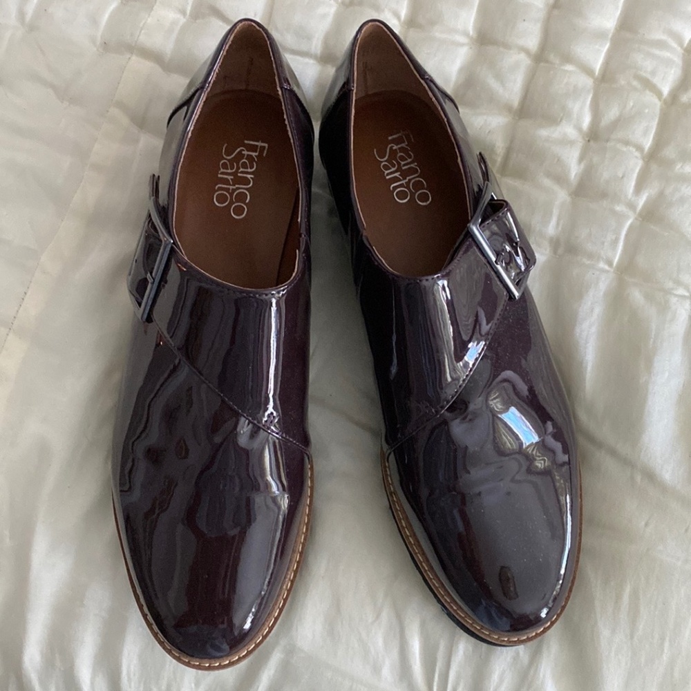 Patent leather burgundy NEW  Franco Sarto buckle shoes